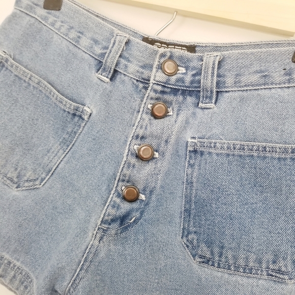 Vintage Y2K Denim Button Fly High Waisted Shorts 11/12 - Picture 3 of 5